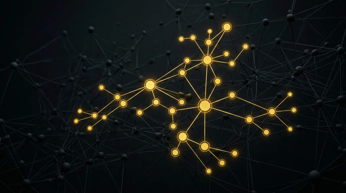 Network of linked directory nodes with consistent gold ones among dim dark nodes